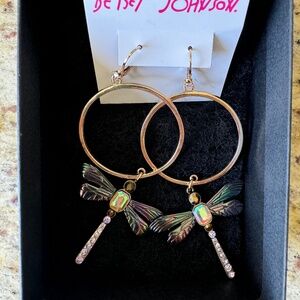 Betsey Johnson Buggin Out Dragonfly Drop Earring Multicolor